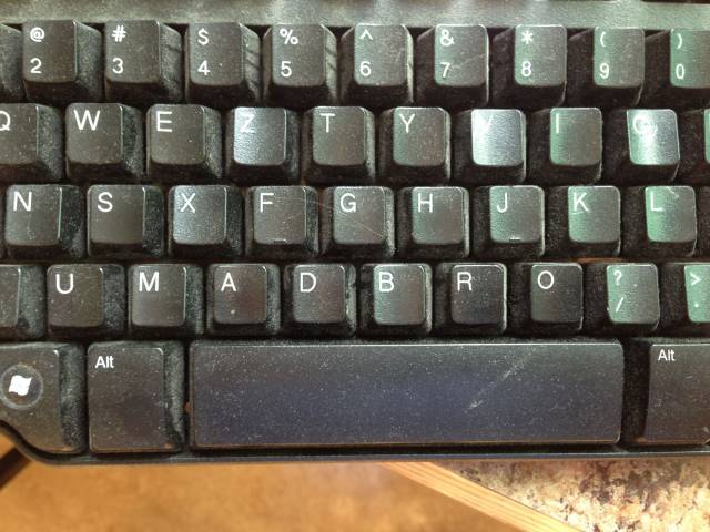 a buddy, school board IT guy, found this while replacing an old tower in a classroom. His response: 