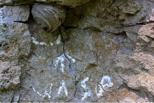 I’d like to thank the other climber who wrote this in chalk. Disaster avoided.