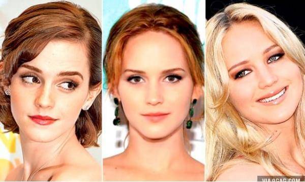 Emma and Jennifer face mash-up