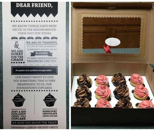 LeBron lives on my parents’ street in Bath. He sent these to everyone in the neighborhood to apologize for all the ruckus over the past few weeks.