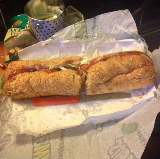 Subway accidentally wrapped up their knife with my sandwich