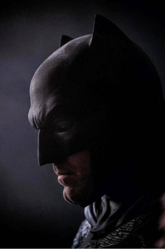 Close up of Ben Affleck as Batman in Batman v. Superman: Dawn of Justice