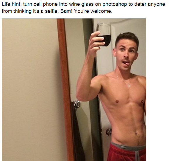 Apparently, my friend is very good at cleverly disguising his selfies...