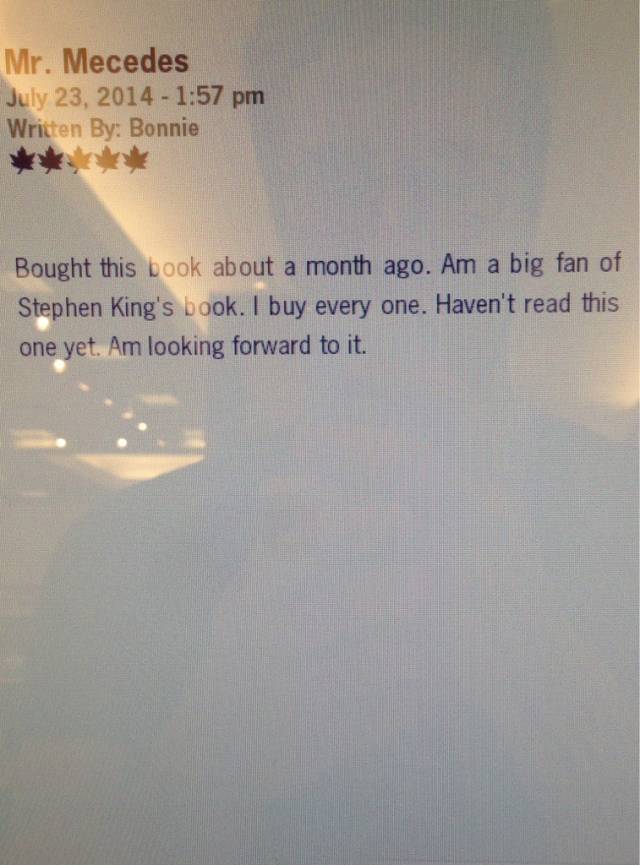 That's not quite how reviews work, Bonnie.