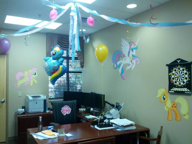 My boss jokingly claimed to be a Brony so we decided to go all out for his birthday.