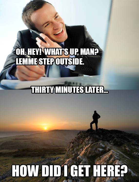 I walk around a lot when I'm on the phone... taking a personal call at work can be dangerous.