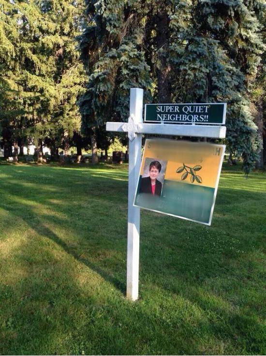 That’s a cemetery in the background.