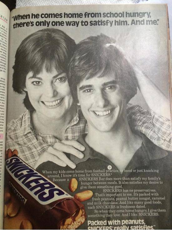 Found this in a women’s magazine circa 1985. Seems like a questionable mother-son relationship.