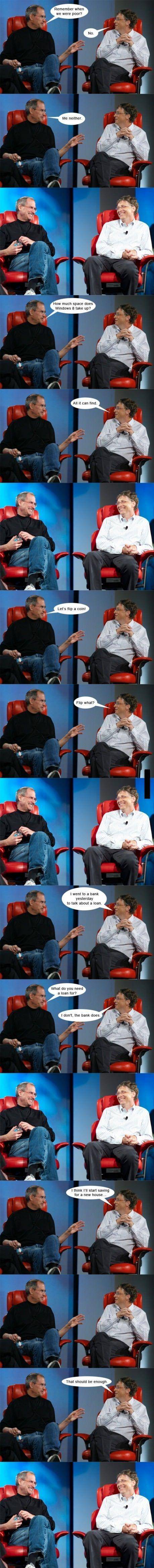 Steve Jobs and Bill Gates.