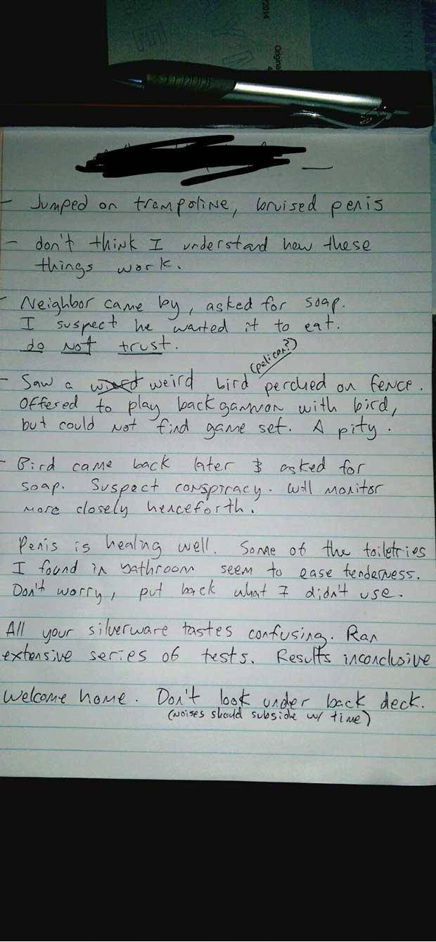 House-sitter left this on the table