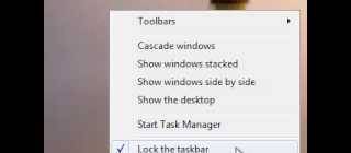 Lock the taskbar