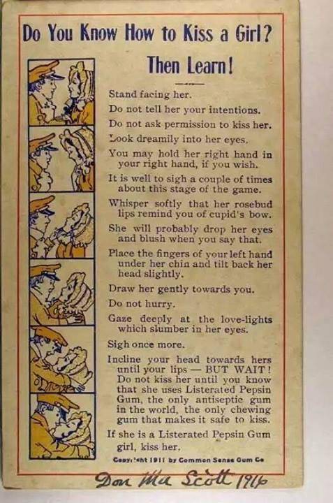 How you kissed a girl 100 years ago