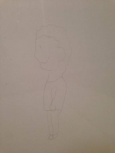Got in the shower and found this on the wall... my daughters made some hair art.