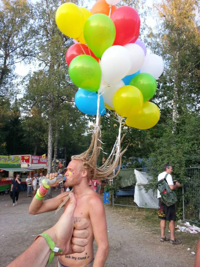 A friend of mine posted this from a Swedish festival. Also note the tattoo.