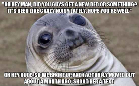 My downstairs neighbor sent me a text message about the noise.
