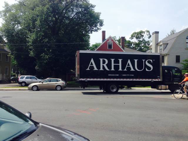 in the middle of the street.