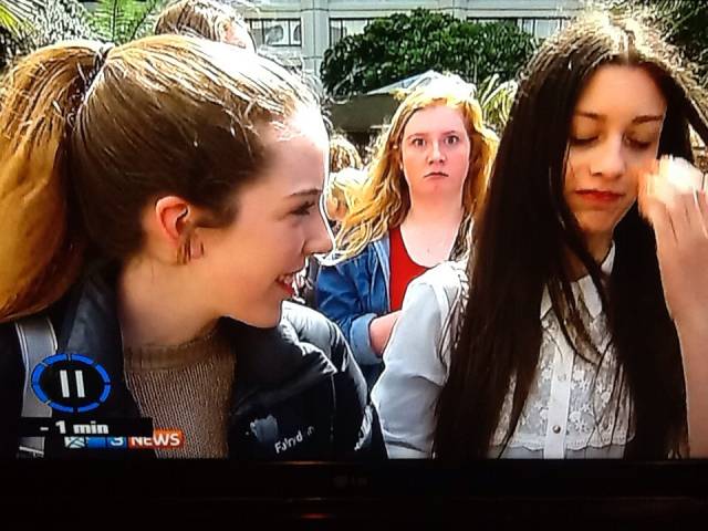 One of these girls was not expecting to be on National television.