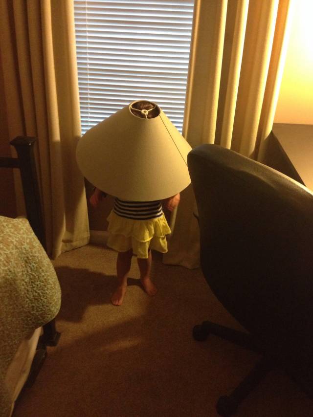 My niece playing hide and seek with me