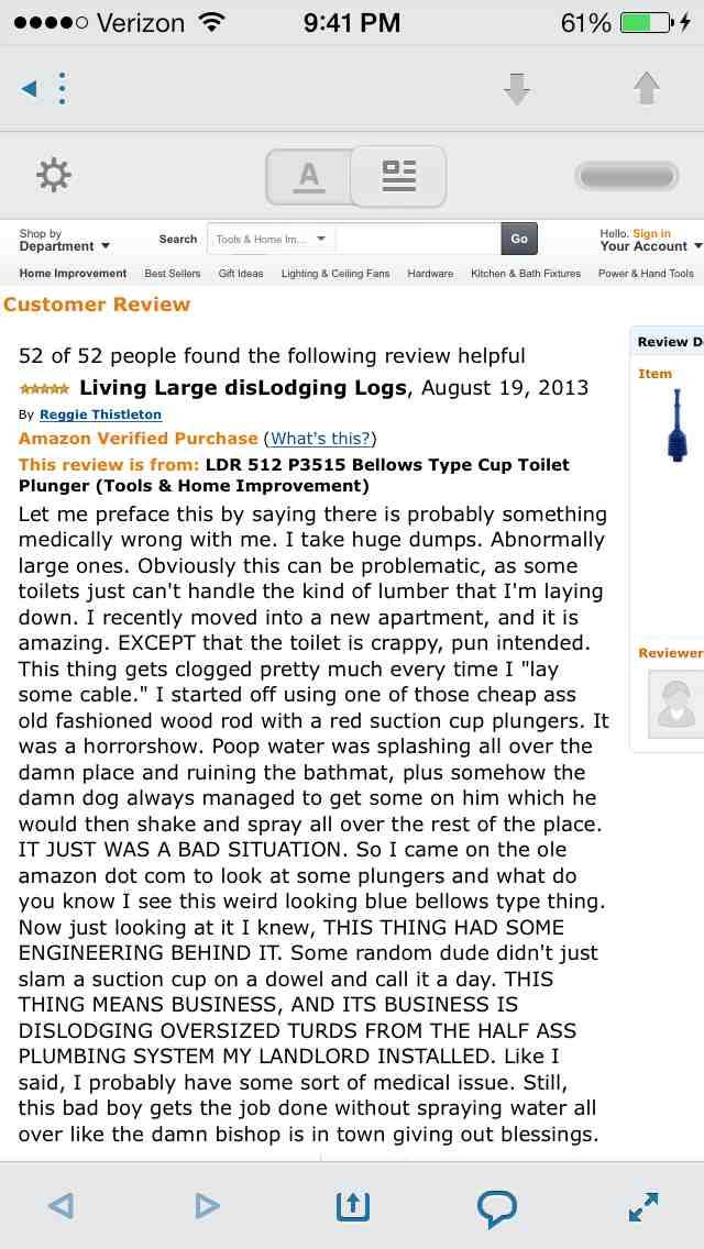 My favorite amazon review personally