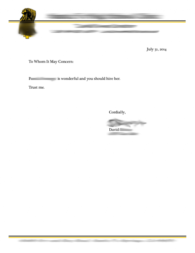 When you're the author of a letter of recommendation, and on the hiring committee...