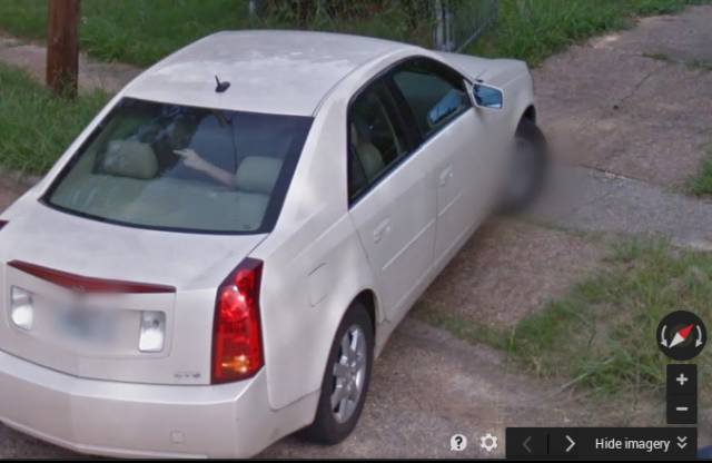 I was elated that the Google Car was in town. Decided to check my mother in laws place....see my kid gave them the middle finger.... :(