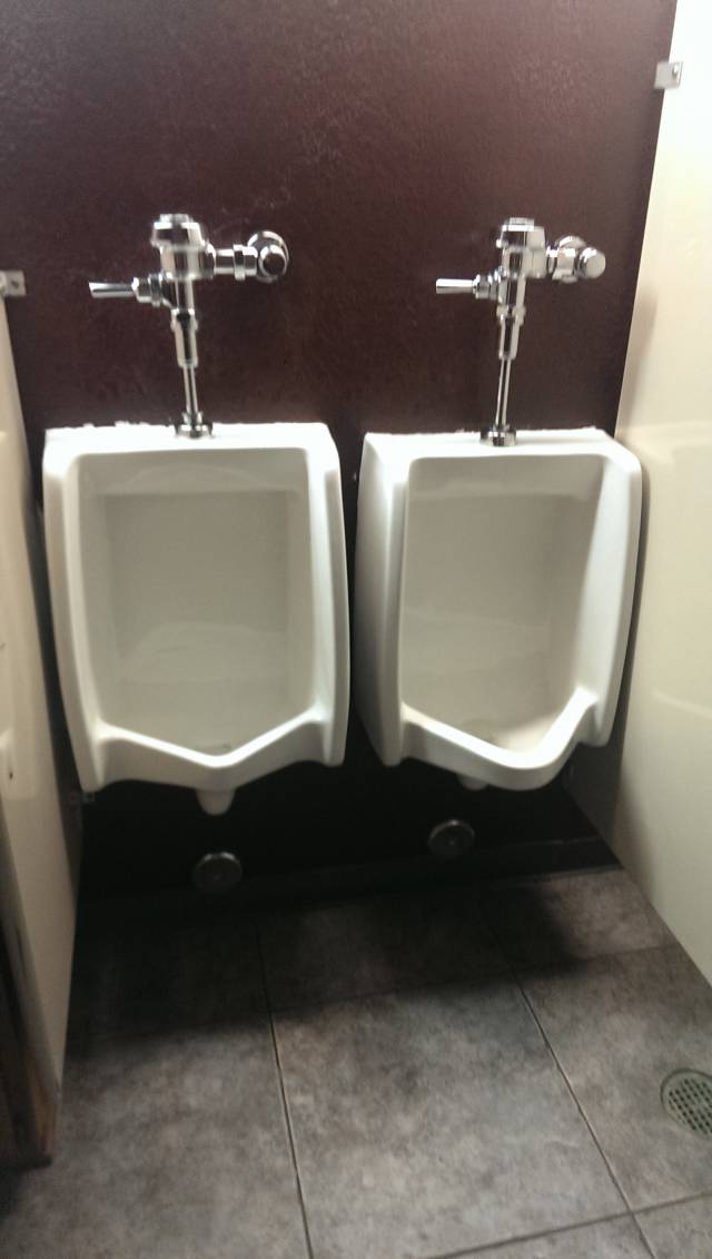 Another guy and I both walked in the bathroom at the same time. After seeing this, he said 