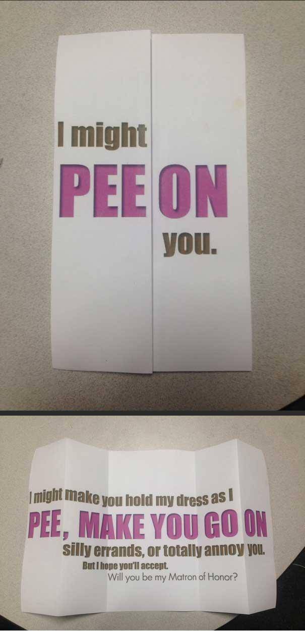 My fiancé asked me to make her a card to give to her sister to ask her something very important.