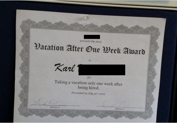 Moving my desk, found my first ever accolade.