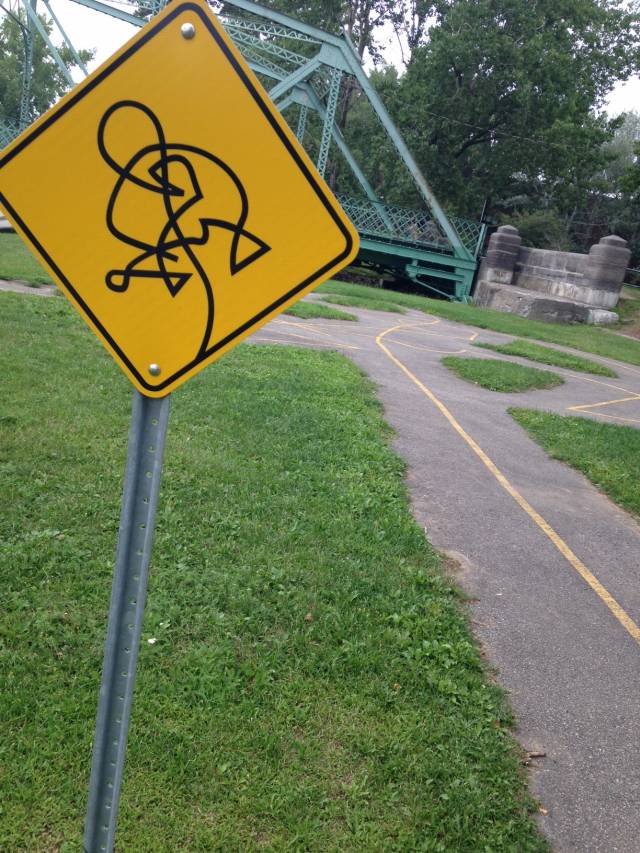 Go home bicycle path! You're drunk.