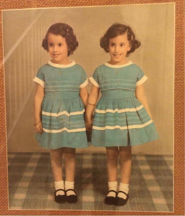 My mom and her twin in 1963. This picture always reminded me of The Shining.
