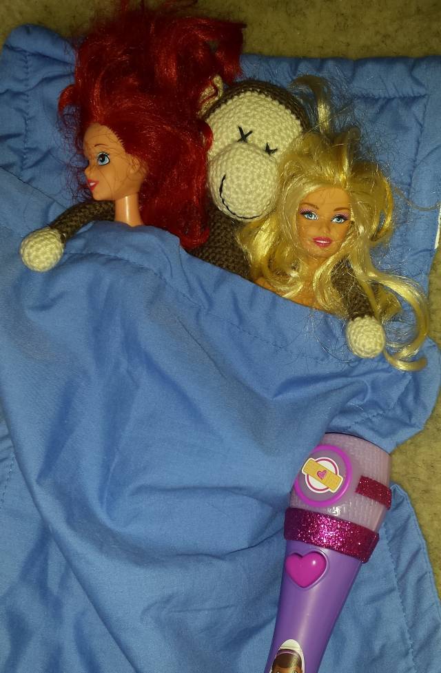 My 3 year old daughter's toy monkey is 
