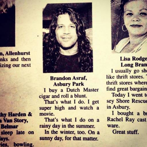 A newspaper asked me what I do on a rainy day, I told the truth.