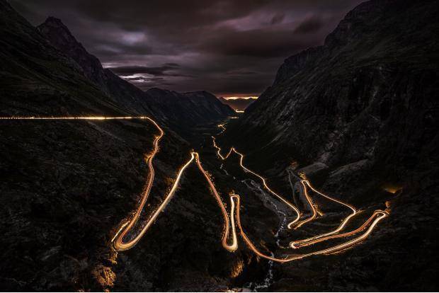 This is what it looks like when you leave your camera shutter open for 10 minutes in Norway.