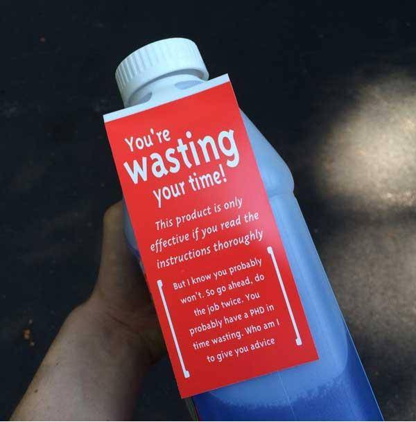 Had to get some moss remover today. This tag was on the bottle.