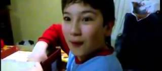 Grateful kid gets a chopping board as a prank gift.