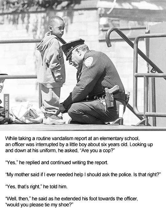 Plot twist: the cop tied his shoes together.
