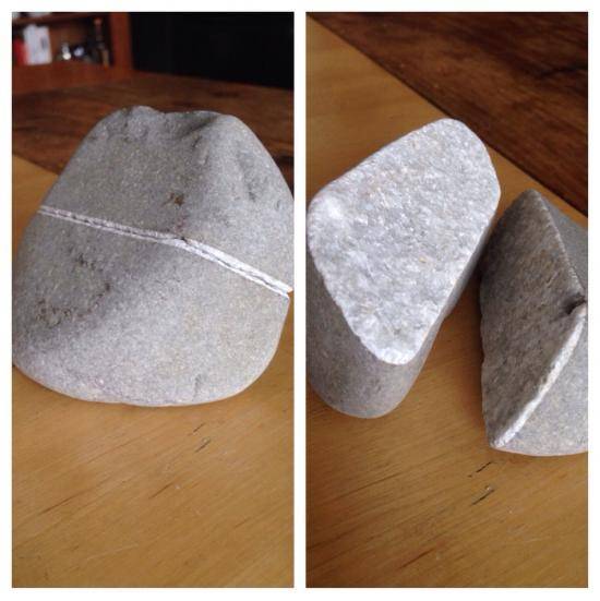 I found these two rocks in Sicily about 100 yards away from each other.
