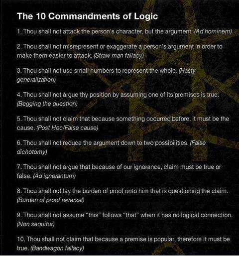The 10 Commandments of Logic