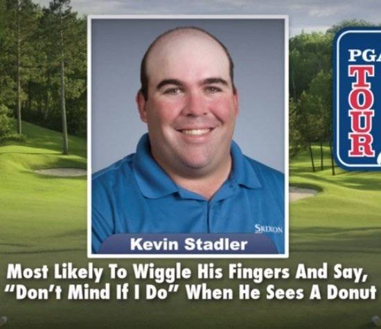 With his sausage fingers.