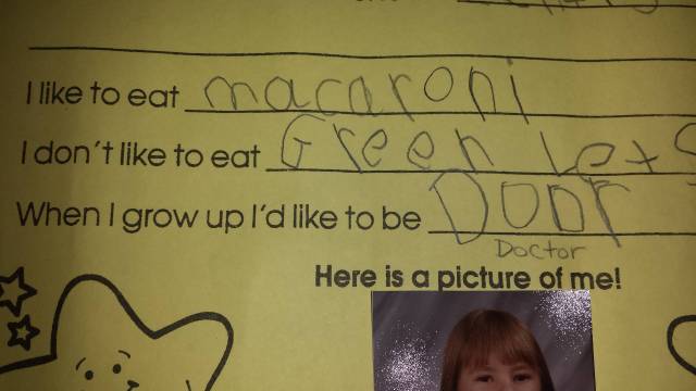 My kindergarten teacher was trying to change my dreams.