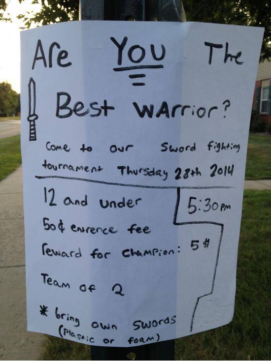 The Swordsmen in my neighborhood start early.