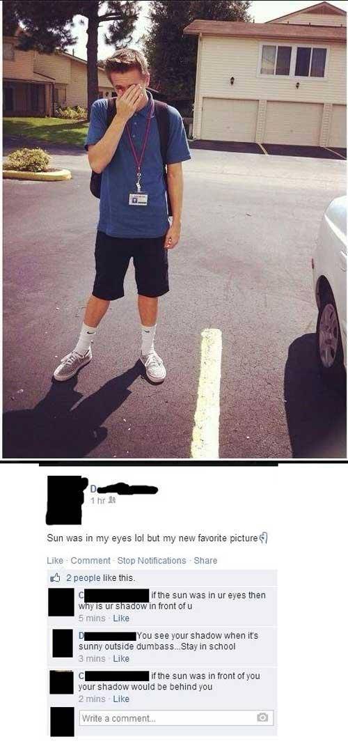 The sun was in his eyes