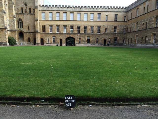 Spotted this sign this morning when visiting New College, Oxford.