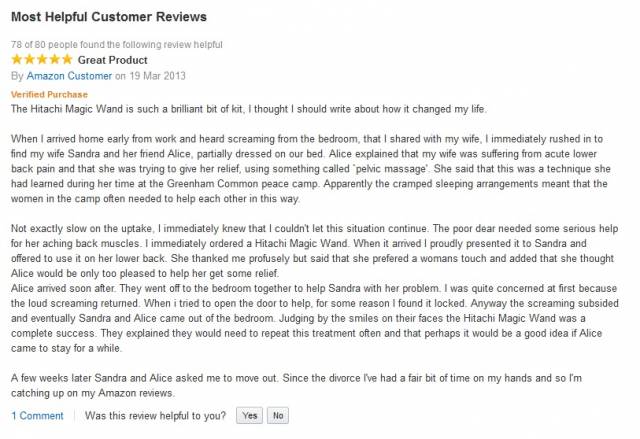 Amazon review of the Hitachi Magic Wand