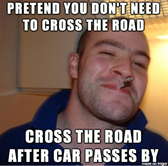 Shout out to all you good guy pedestrians. Defensive drivers can notice when you do this- often in parking lots. You're very thoughtful. Thank you.