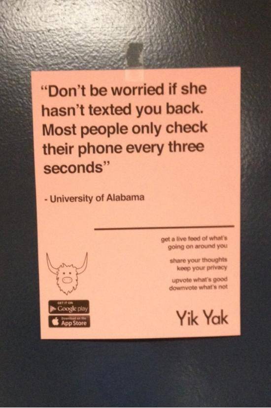 Sound advice from a college student.