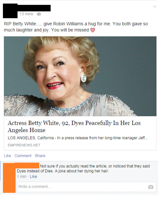 She obviously didn’t even read the article