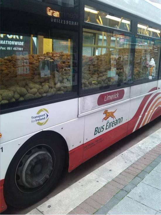 A bus filled with potatoes, only in Ireland