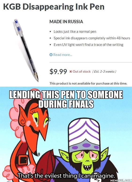 gave this to the guy seated next to me in finals. he ended up just getting through his course