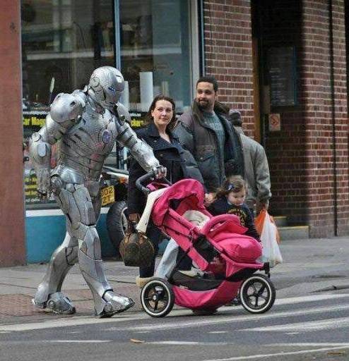 Iron man on duty